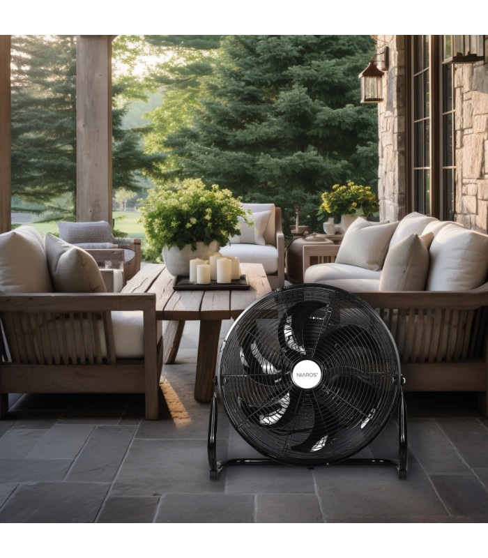 Ventilador Metálico De Suelo AIDONE 100W Ø51cm Negro