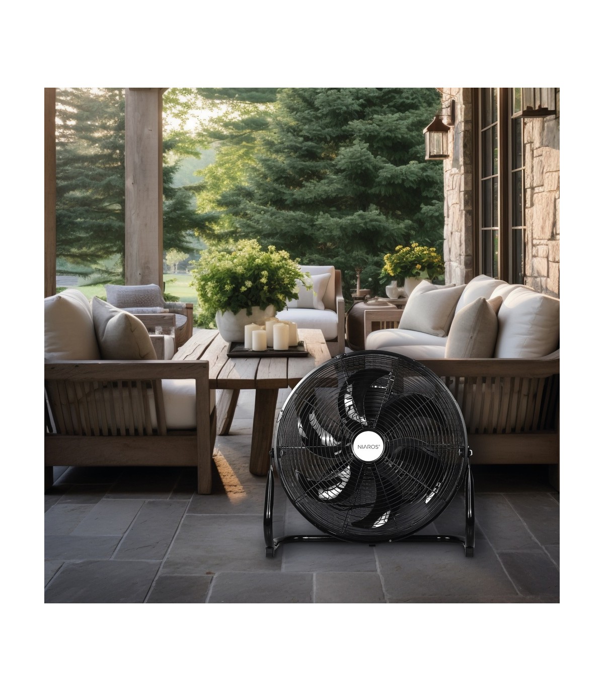 Ventilador Metálico De Suelo AIDONE 100W Ø51cm Negro