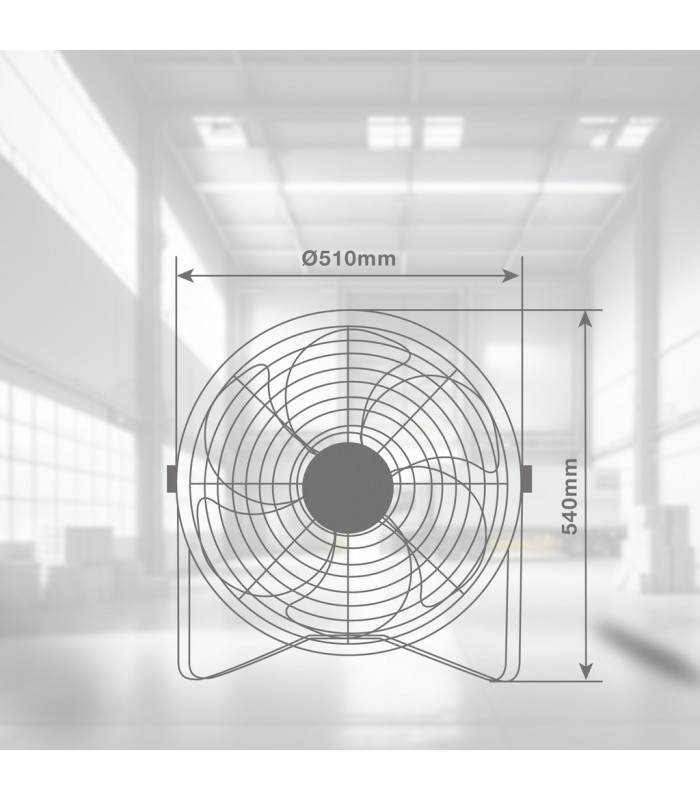 Ventilador Metálico De Suelo AIDONE 100W Ø51cm Negro