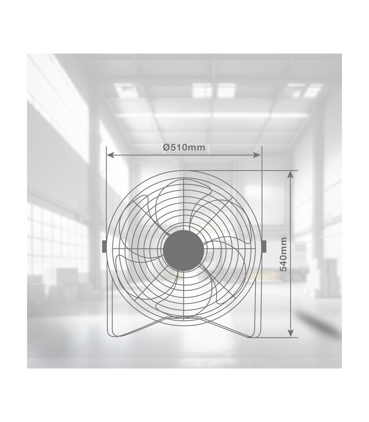 Ventilador Metálico De Suelo AIDONE 100W Ø51cm Negro
