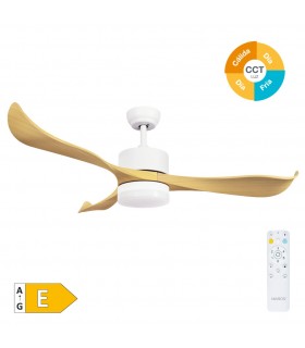 Ventilador KOTA Blanco DC 15W 1534Lm 3 Aspas Haya CCT