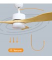 Ventilador KOTA Blanco DC 15W 1534Lm 3 Aspas Haya CCT