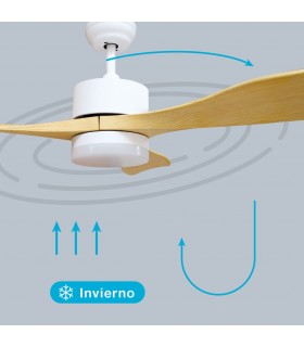 Ventilador KOTA Blanco DC 15W 1534Lm 3 Aspas Haya CCT