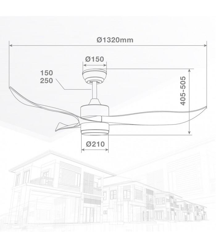 Ventilador KOTA Blanco DC 15W 1534Lm 3 Aspas Haya CCT