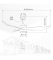 Ventilador KOTA Blanco DC 15W 1534Lm 3 Aspas Haya CCT