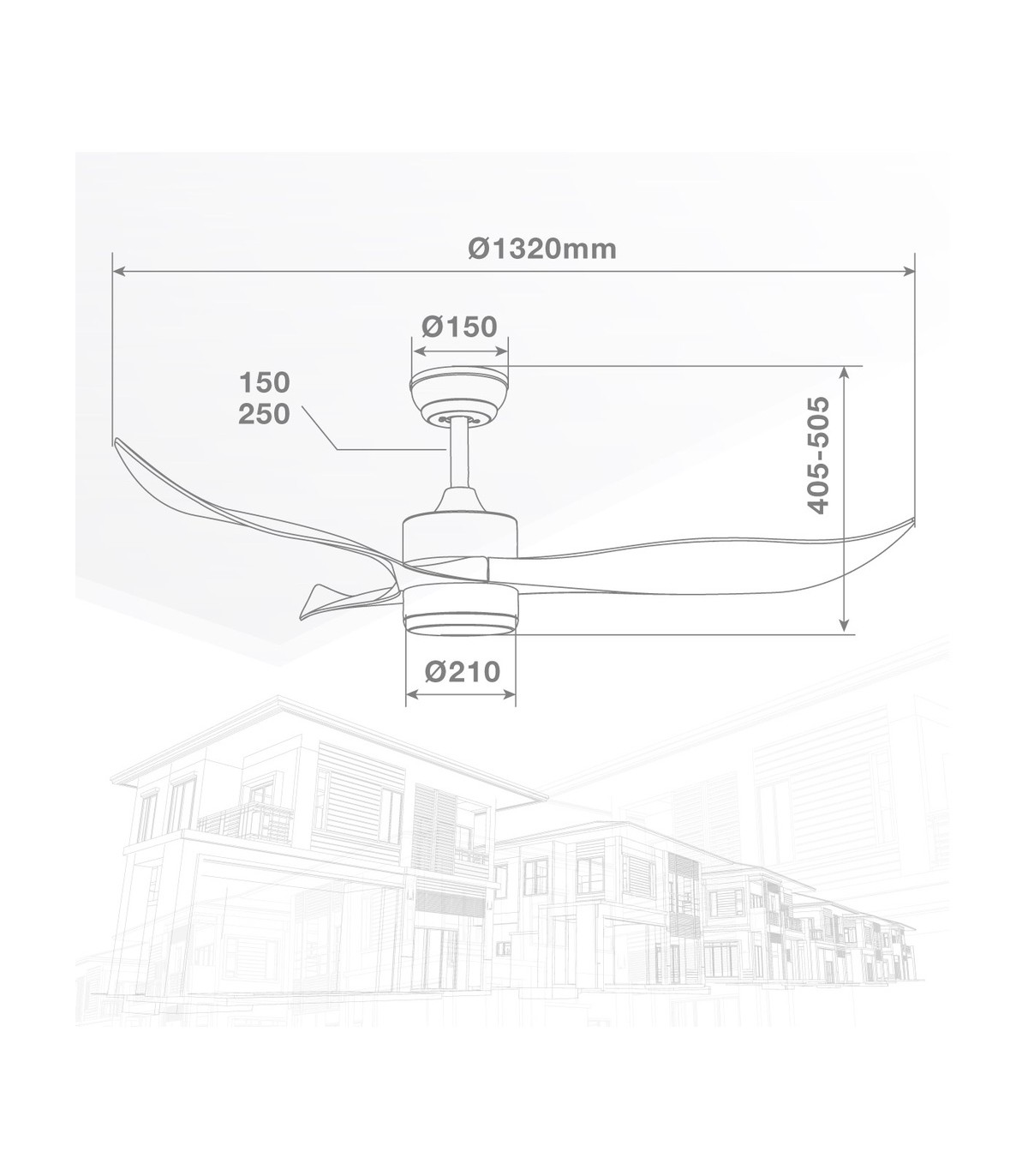 Ventilador KOTA Blanco DC 15W 1534Lm 3 Aspas Haya CCT