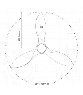 Ventilador KOTA Blanco DC 15W 1534Lm 3 Aspas Haya CCT