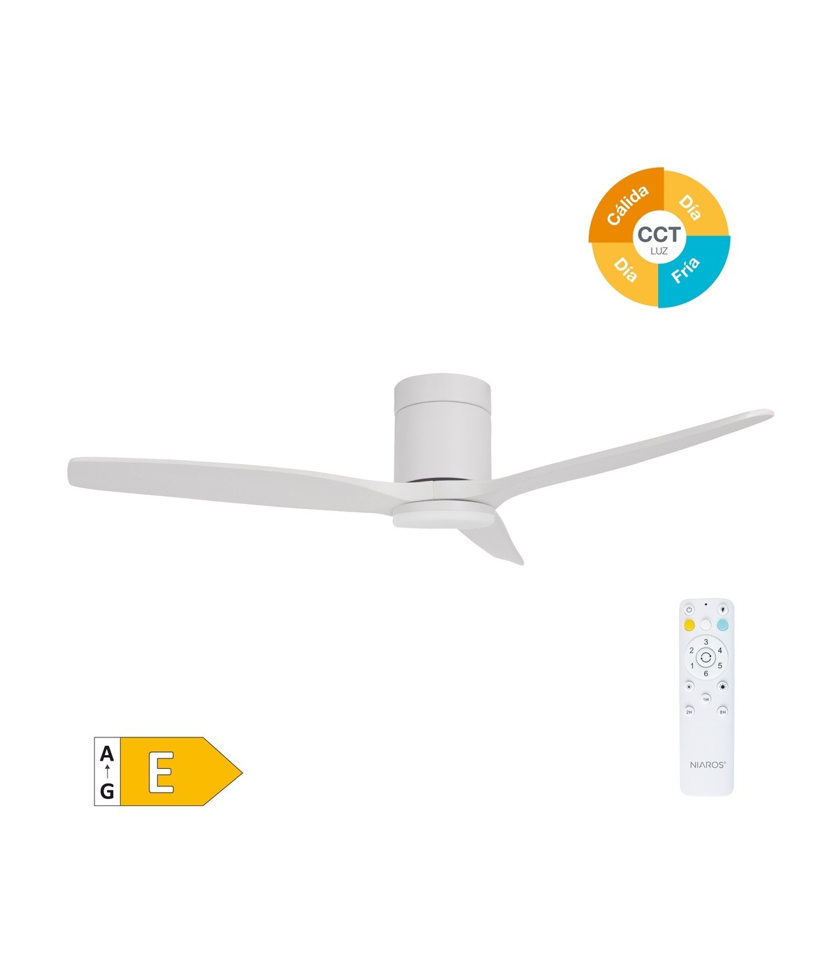Ventilador KASAMA APP Blanco DC 15W 1534Lm 3 Aspas Blanco CCT