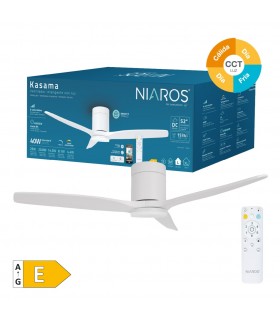 Ventilador KASAMA APP Blanco DC 15W 1534Lm 3 Aspas Blanco CCT