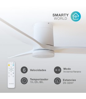 Ventilador KASAMA APP Blanco DC 15W 1534Lm 3 Aspas Blanco CCT
