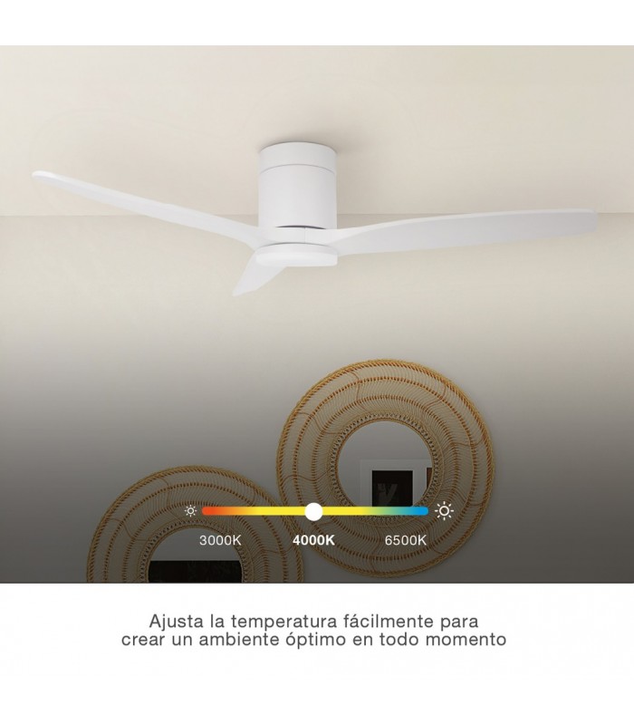 Ventilador KASAMA APP Blanco DC 15W 1534Lm 3 Aspas Blanco CCT