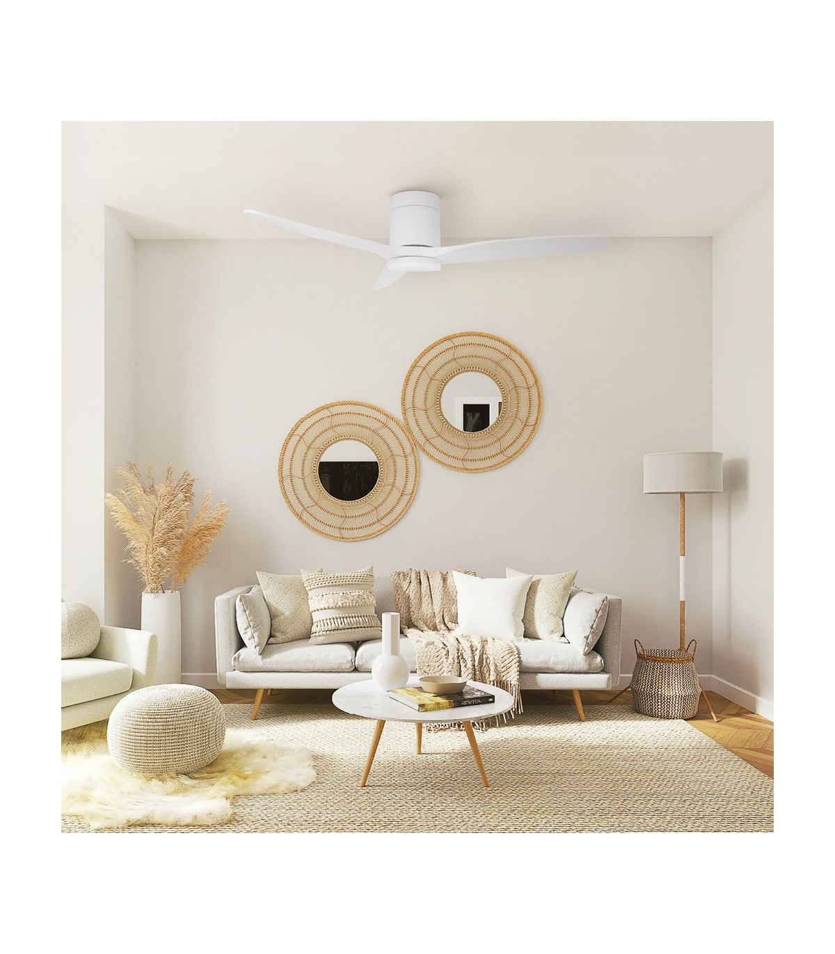 Ventilador KASAMA APP Blanco DC 15W 1534Lm 3 Aspas Blanco CCT