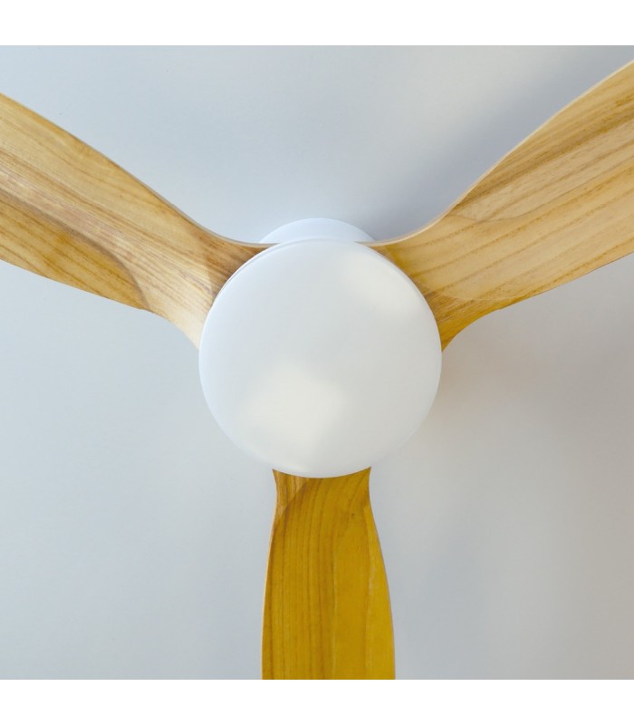 Ventilador KASAMA APP Blanco DC 15W 1534Lm 3 Aspas Haya CCT