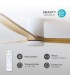 Ventilador KASAMA APP Blanco DC 15W 1534Lm 3 Aspas Haya CCT