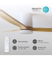 Ventilador KASAMA APP Blanco DC 15W 1534Lm 3 Aspas Haya CCT
