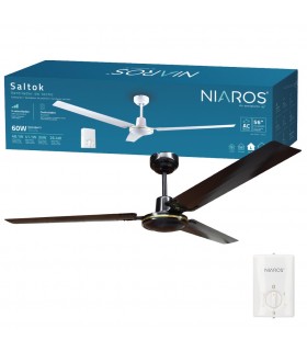 Ventilador De Techo Saltok Negro AC Sin Luz 3 Aspas 142D