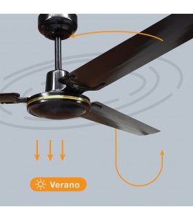 Ventilador De Techo Saltok Negro AC Sin Luz 3 Aspas 142D