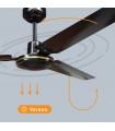 Ventilador De Techo Saltok Negro AC Sin Luz 3 Aspas 142D