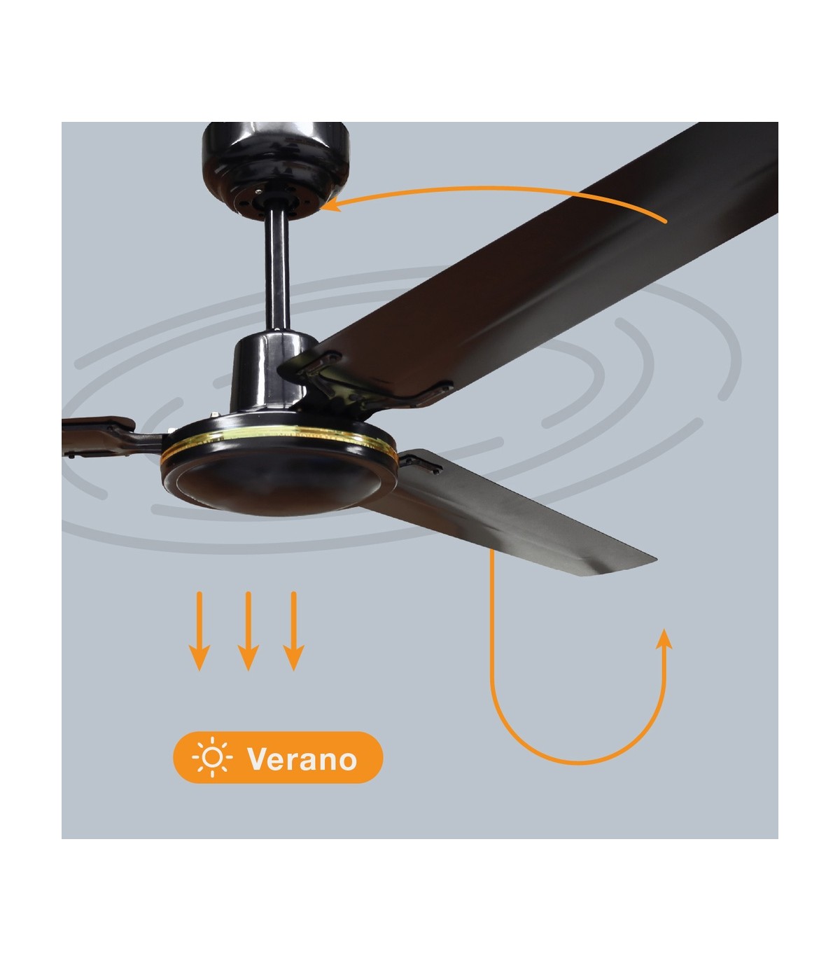 Ventilador De Techo Saltok Negro AC Sin Luz 3 Aspas 142D