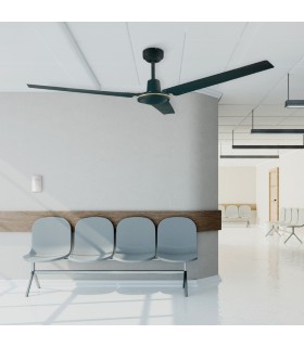 Ventilador De Techo Saltok Negro AC Sin Luz 3 Aspas 142D