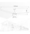Ventilador De Techo Saltok Negro AC Sin Luz 3 Aspas 142D