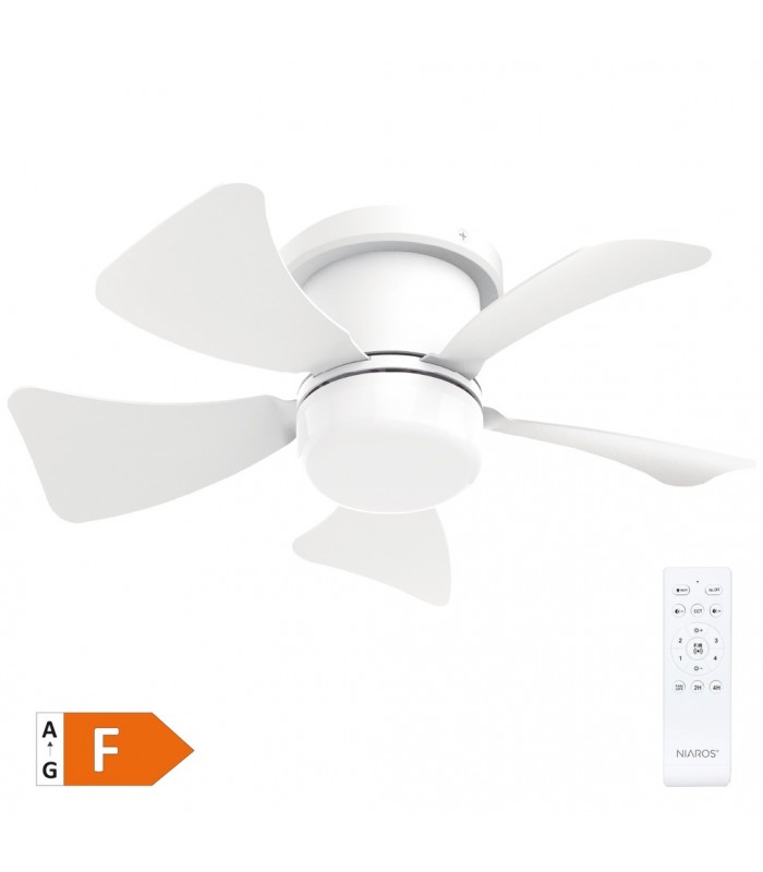 Ventilador ORISTAN Blanco DC 10W 1400Lm 5 Aspas Blanco CCT
