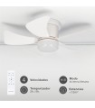 Ventilador ORISTAN Blanco DC 10W 1400Lm 5 Aspas Blanco CCT