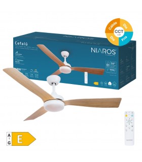 Ventilador CEFALU Blanco DC 15W 1534Lm 3 Aspas Haya CCT