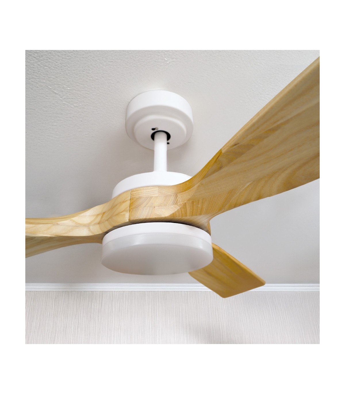 Ventilador CEFALU Blanco DC 15W 1534Lm 3 Aspas Haya CCT