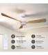 Ventilador CEFALU Blanco DC 15W 1534Lm 3 Aspas Haya CCT