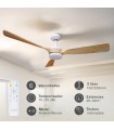 Ventilador CEFALU Blanco DC 15W 1534Lm 3 Aspas Haya CCT