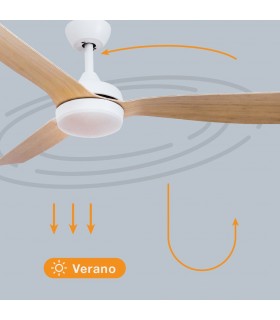 Ventilador CEFALU Blanco DC 15W 1534Lm 3 Aspas Haya CCT