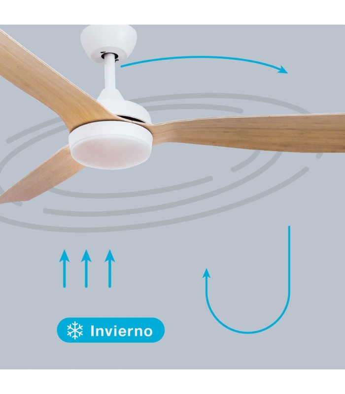 Ventilador CEFALU Blanco DC 15W 1534Lm 3 Aspas Haya CCT