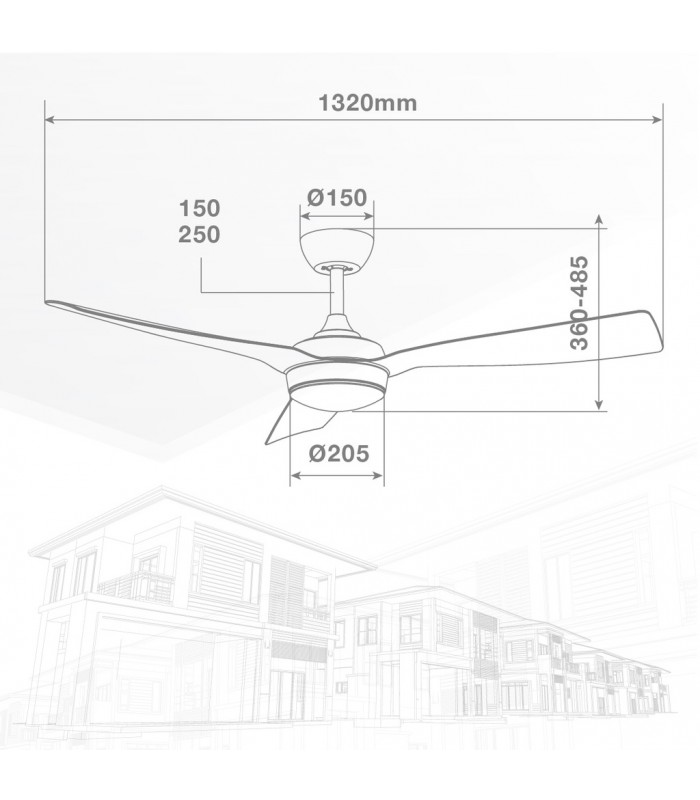 Ventilador CEFALU Blanco DC 15W 1534Lm 3 Aspas Haya CCT
