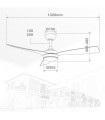Ventilador CEFALU Blanco DC 15W 1534Lm 3 Aspas Haya CCT