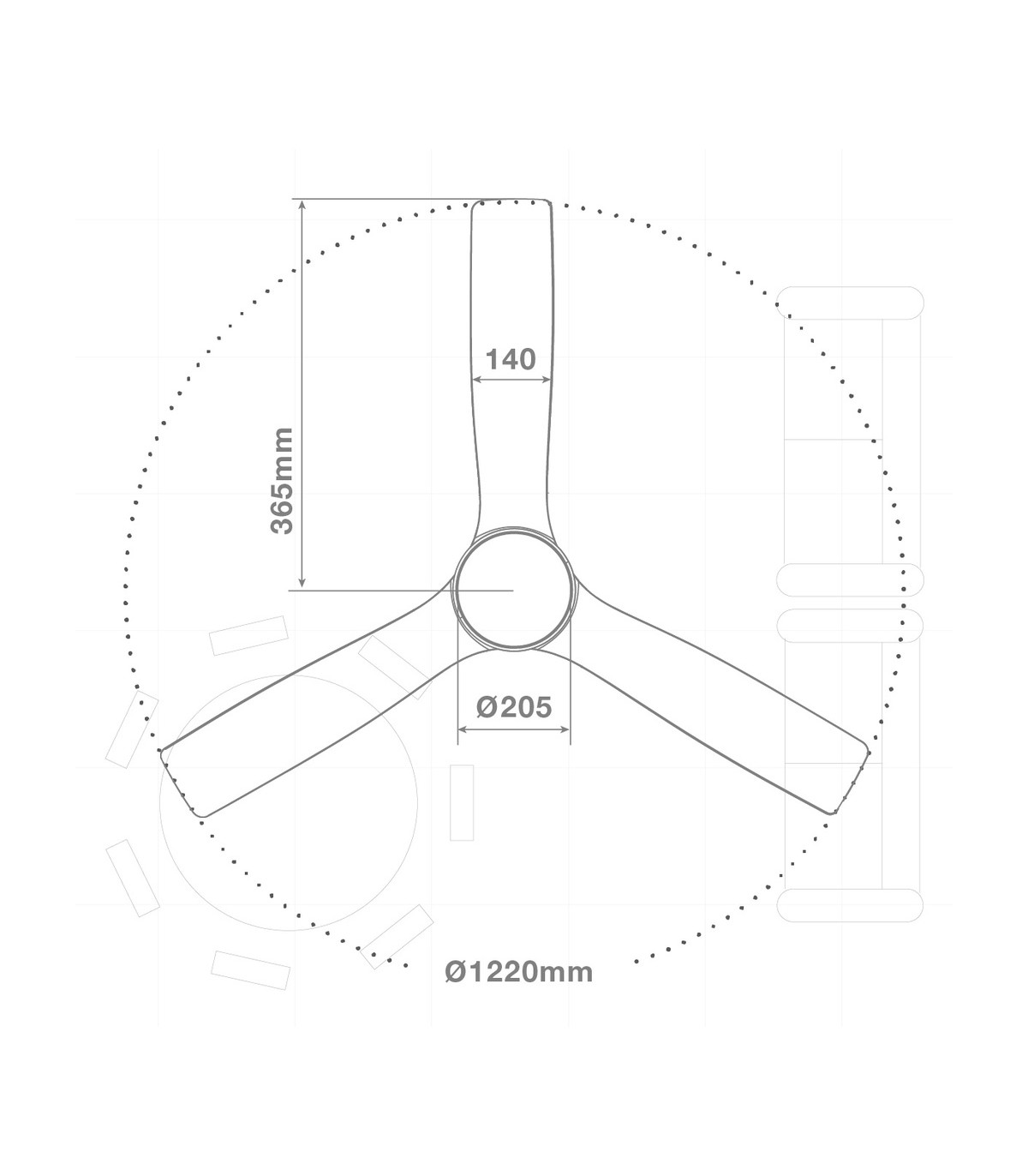 Ventilador CEFALU Blanco DC 15W 1534Lm 3 Aspas Haya CCT