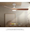 Ventilador MISSTRETA Blanco DC 15W 1534Lm 3 Aspas Madera CCT
