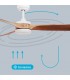 Ventilador MISSTRETA Blanco DC 15W 1534Lm 3 Aspas Madera CCT