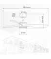 Ventilador MISSTRETA Blanco DC 15W 1534Lm 3 Aspas Madera CCT