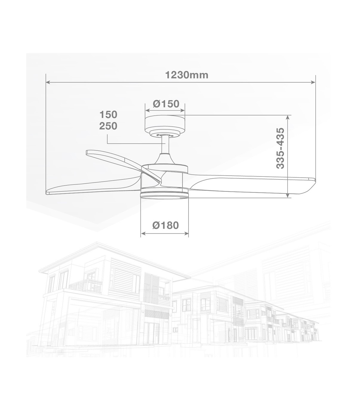 Ventilador MISSTRETA Blanco DC 15W 1534Lm 3 Aspas Madera CCT
