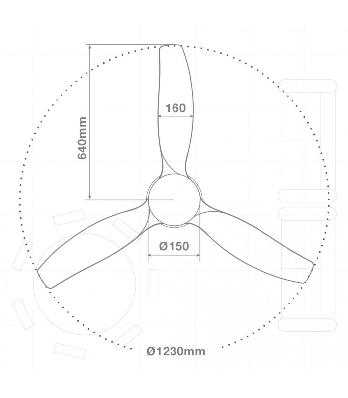 Ventilador MISSTRETA Blanco DC 15W 1534Lm 3 Aspas Madera CCT