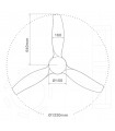 Ventilador MISSTRETA Blanco DC 15W 1534Lm 3 Aspas Madera CCT