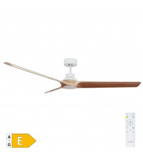 Ventilador FRATELLO Blanco DC 15W 1534Lm 3 Aspas Madera CCT
