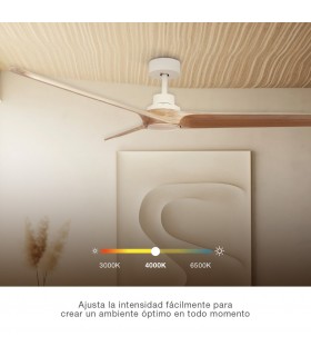 Ventilador FRATELLO Blanco DC 15W 1534Lm 3 Aspas Madera CCT