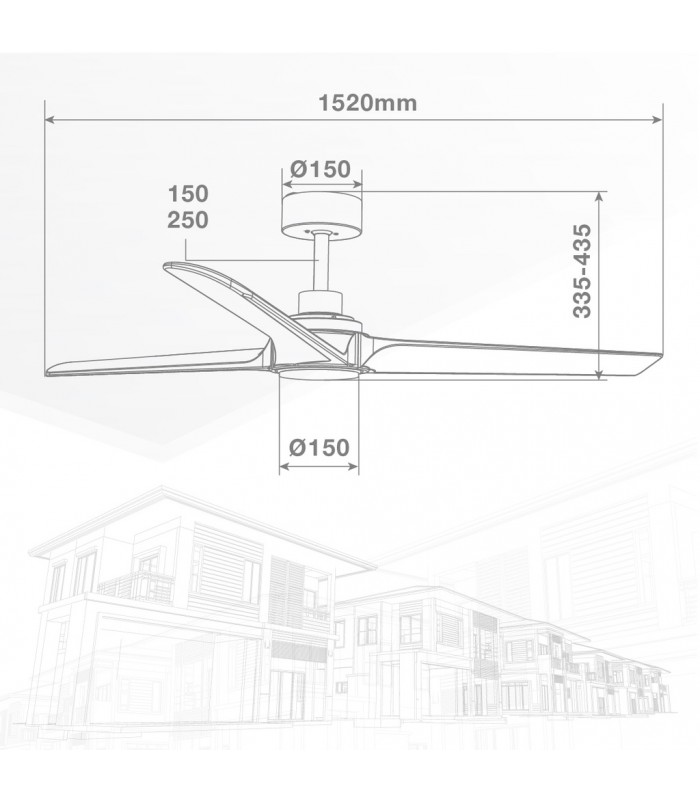 Ventilador FRATELLO Blanco DC 15W 1534Lm 3 Aspas Madera CCT