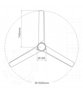 Ventilador FRATELLO Blanco DC 15W 1534Lm 3 Aspas Madera CCT