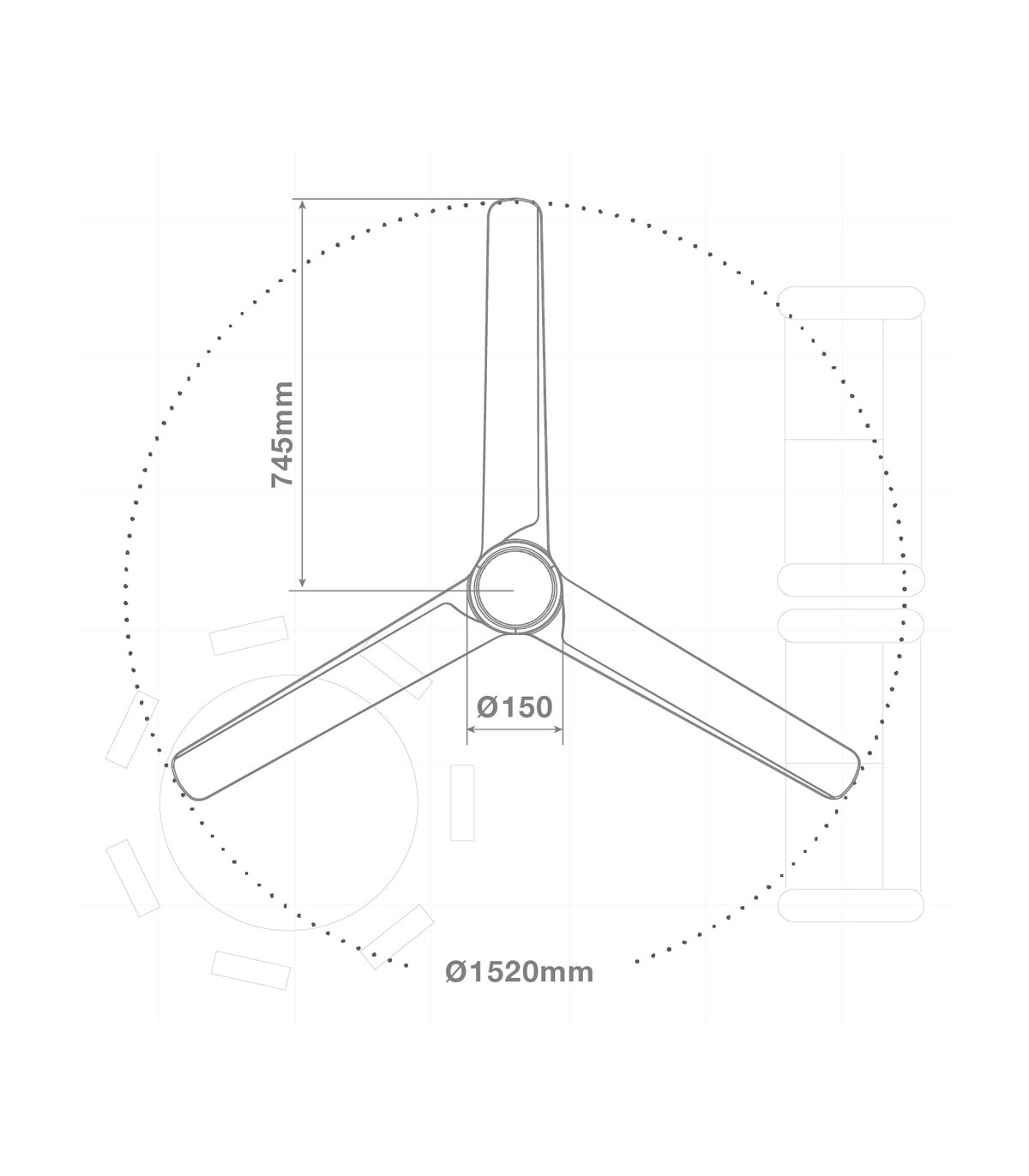 Ventilador FRATELLO Blanco DC 15W 1534Lm 3 Aspas Madera CCT