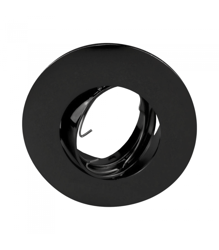 Aro Empotrable Basculante Redondo MAX100 Cromo Negro