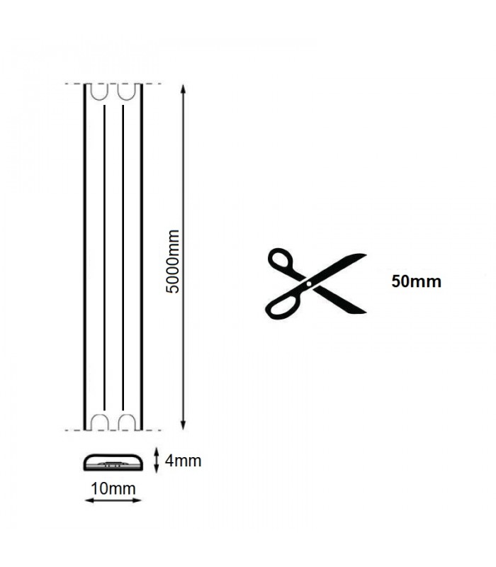 Tira Flexible COB LDV 10W 990Lm/M 320Led/m IP67 DC24V -5 Metros-