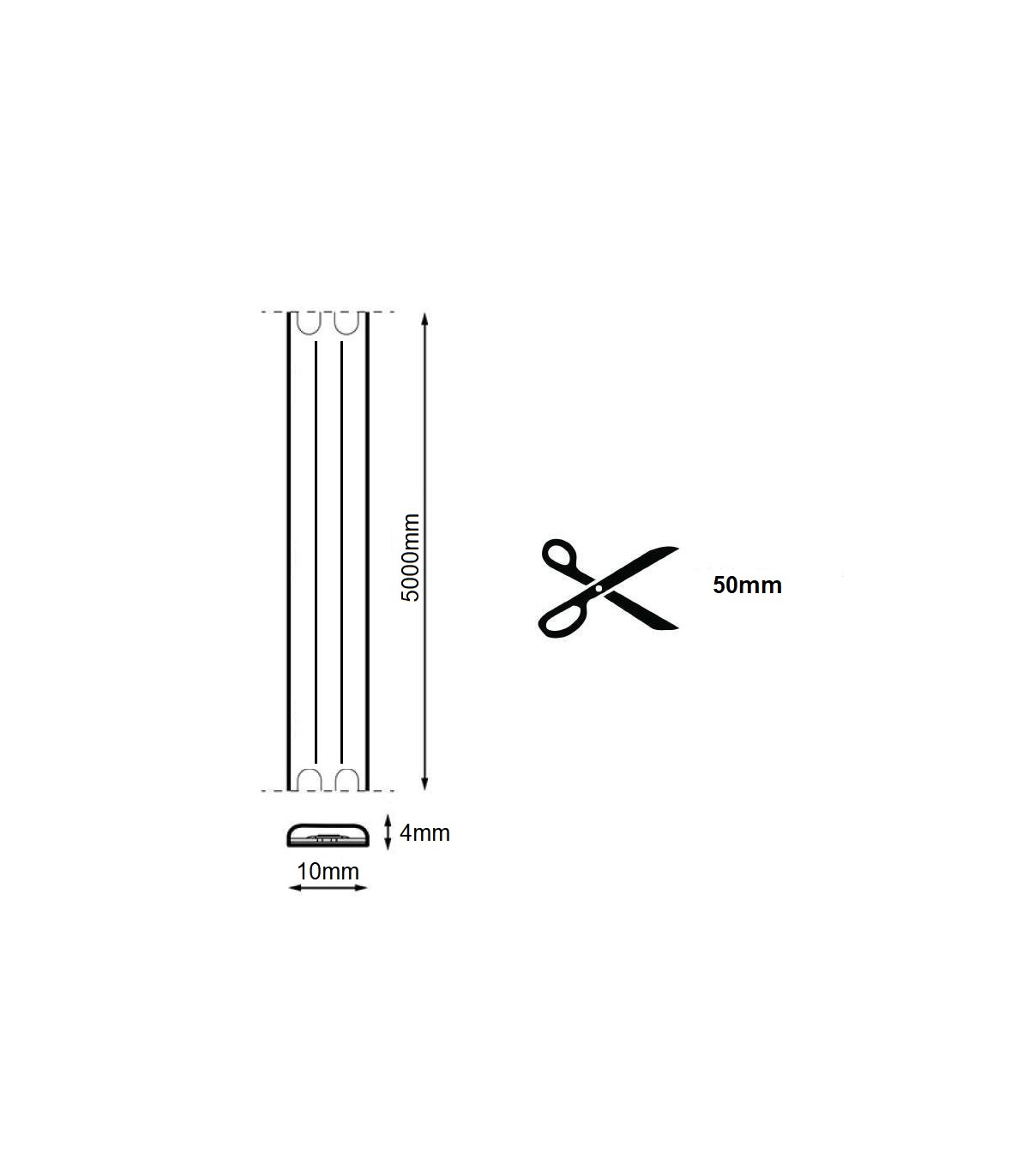 Tira Flexible COB LDV 10W 990Lm/M 320Led/m IP67 DC24V -5 Metros-